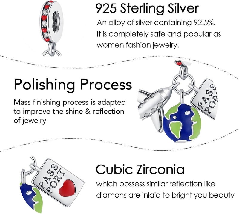 DATOUQI Queen Happy Birthday Hot Air Balloon Family Puppy Charm 925 Sterling Silver Charms for Bracelets and Necklaces Mother's Day Charms for Women - Image 5
